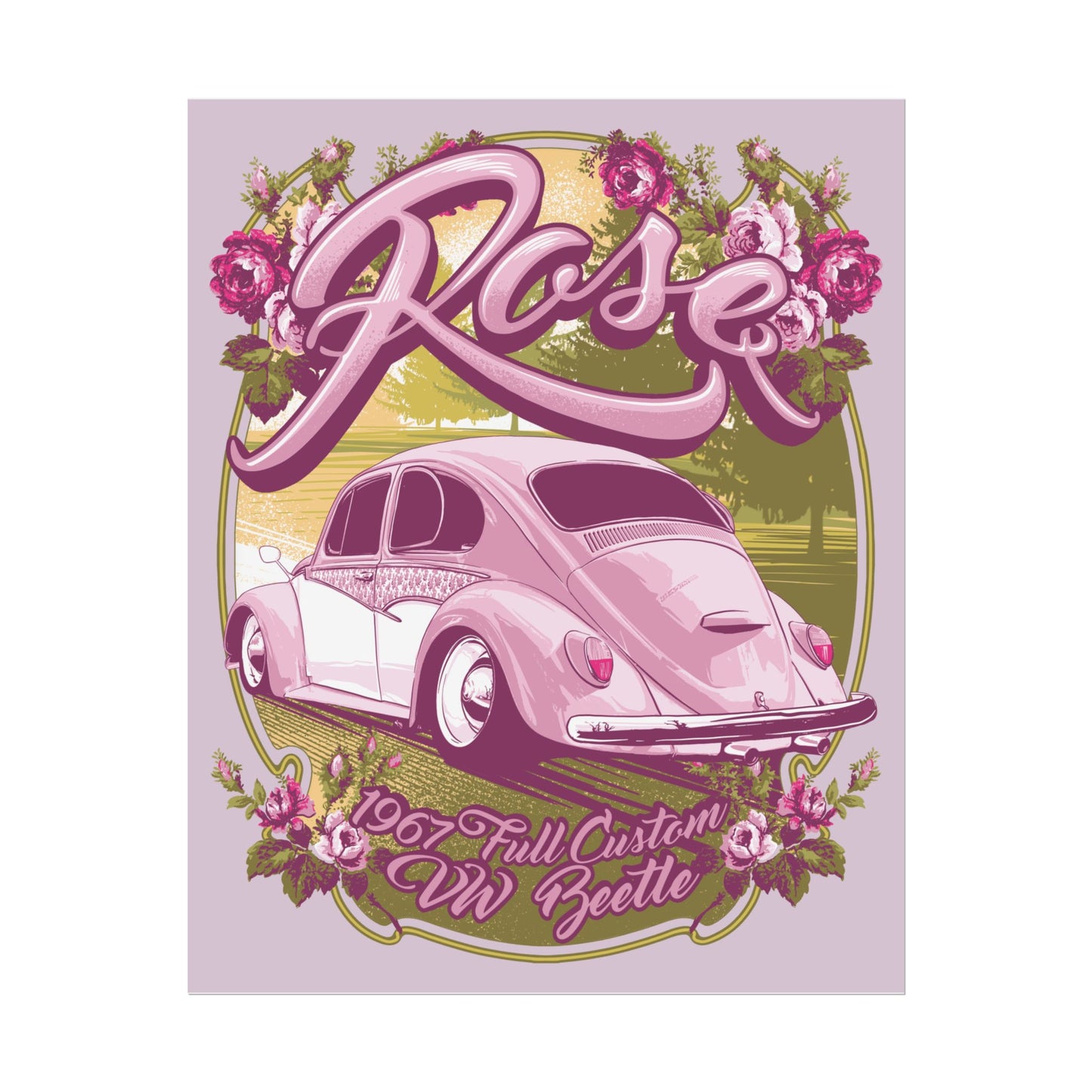 Rose 1967 Full Custom VW Beetle 16x20 Poster