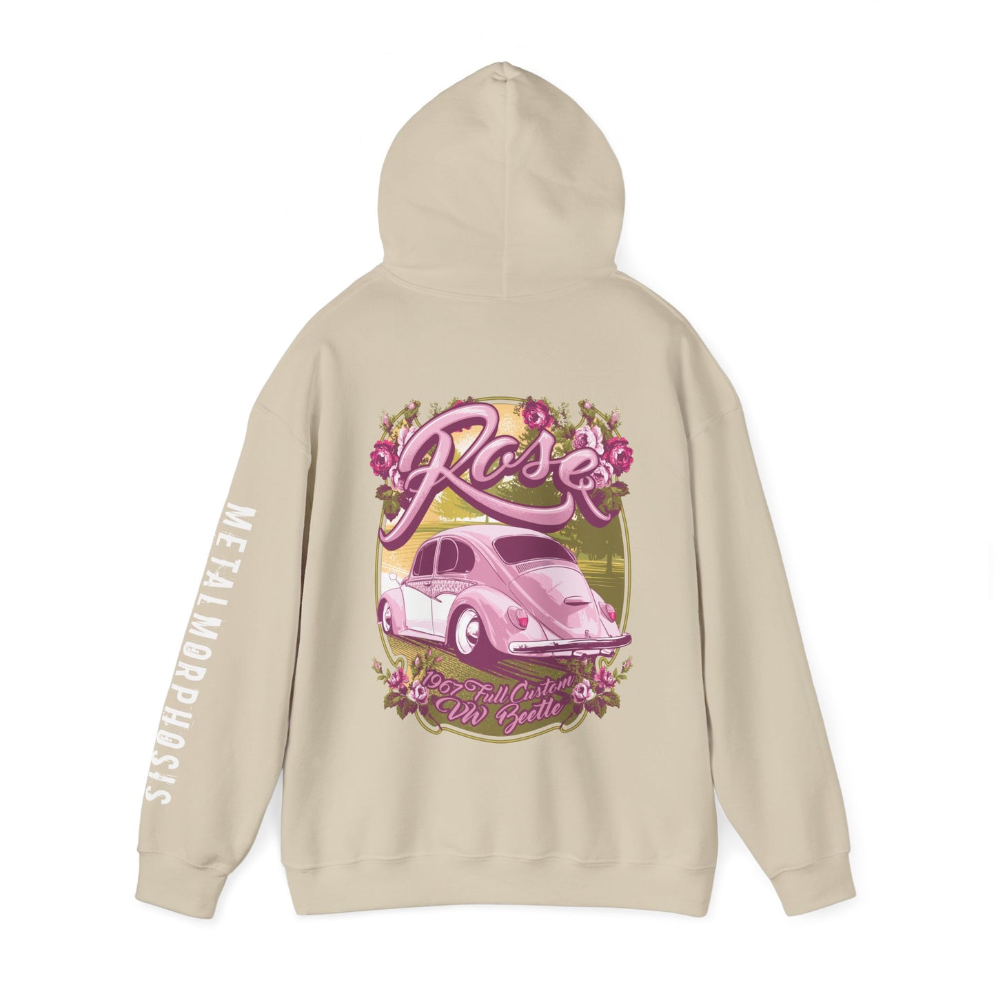 Rose 1967 VW Beetle Hoodie