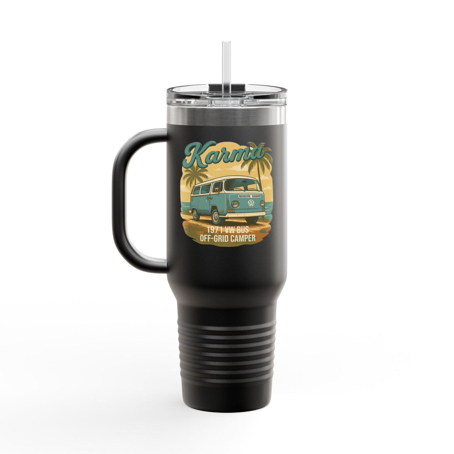 Vintage Camper Insulated Travel Mug - 40oz with Straw and Handle