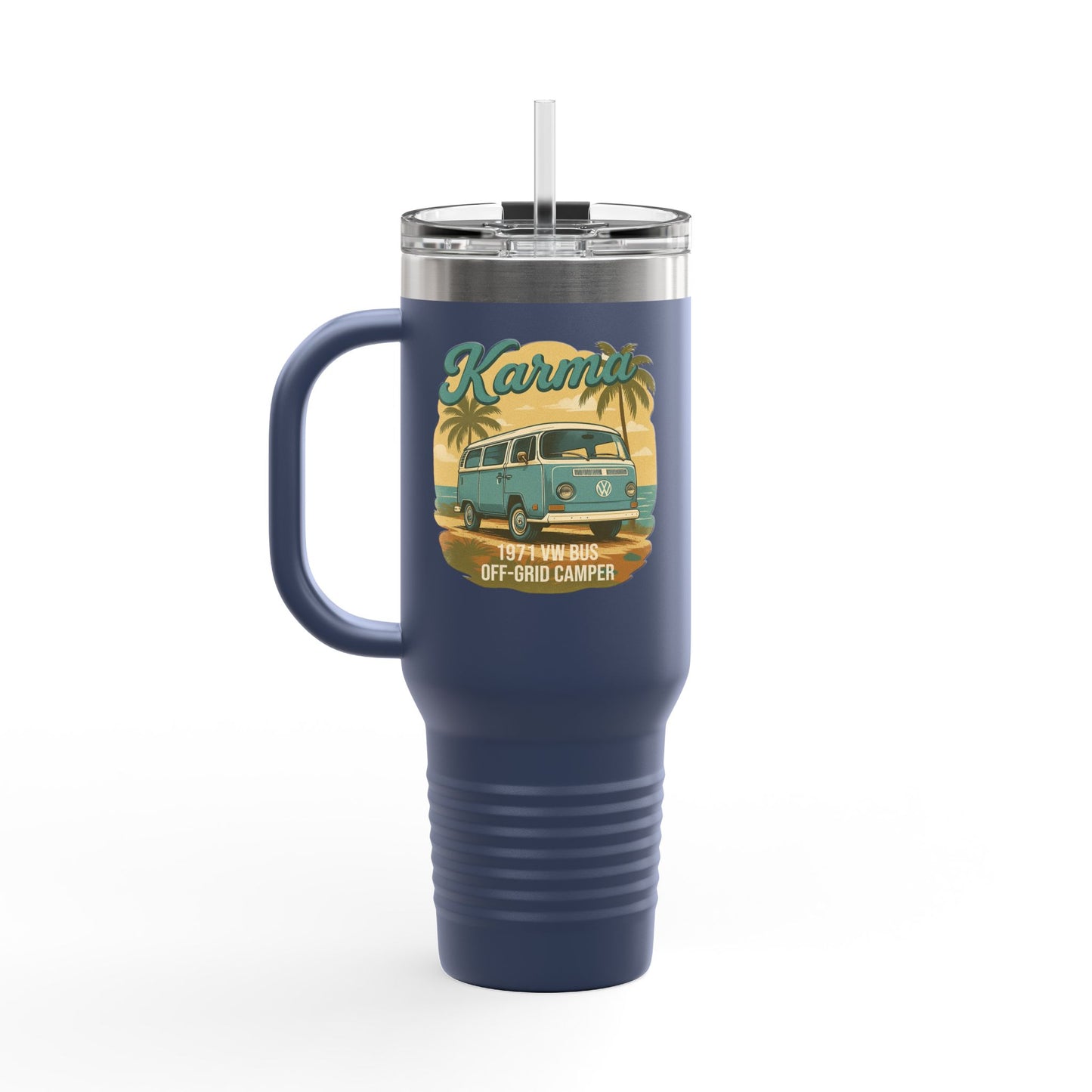 Vintage Camper Insulated Travel Mug - 40oz with Straw and Handle