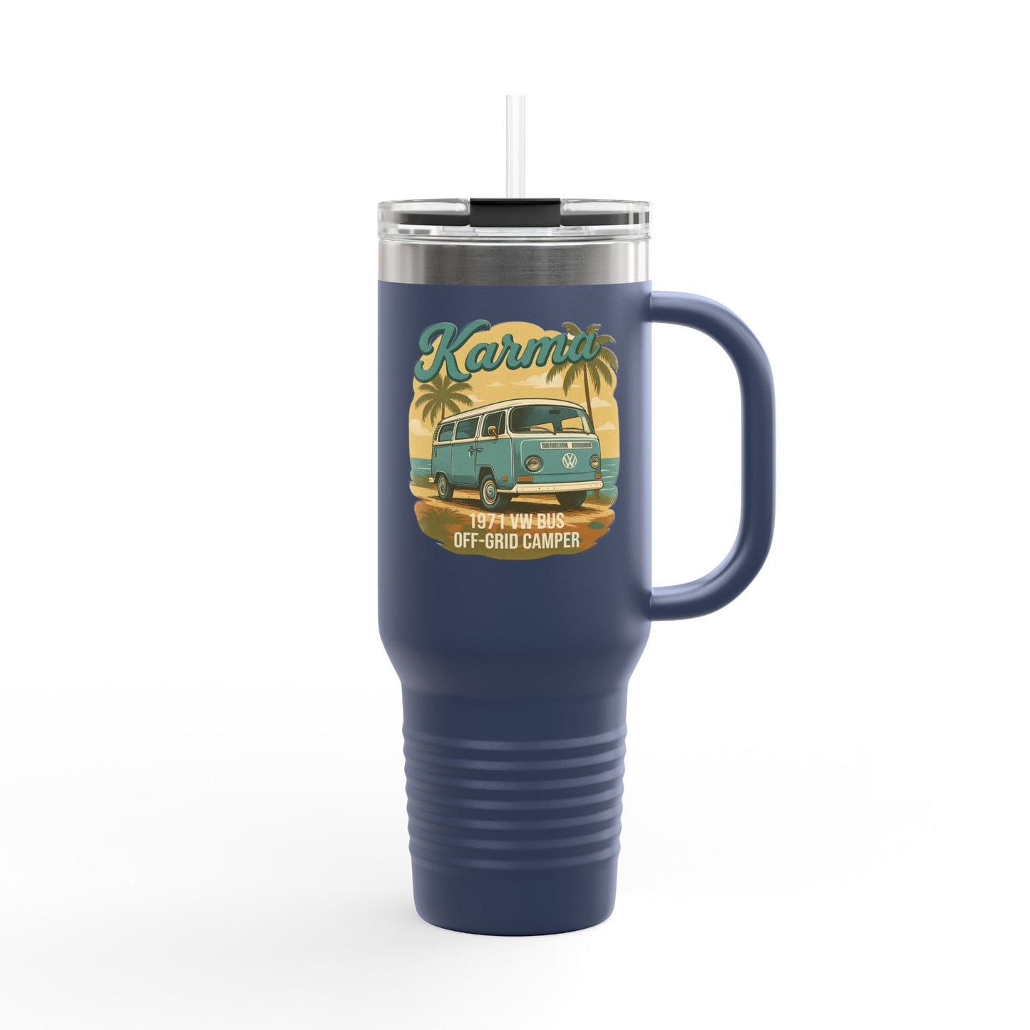 Vintage Camper Insulated Travel Mug - 40oz with Straw and Handle