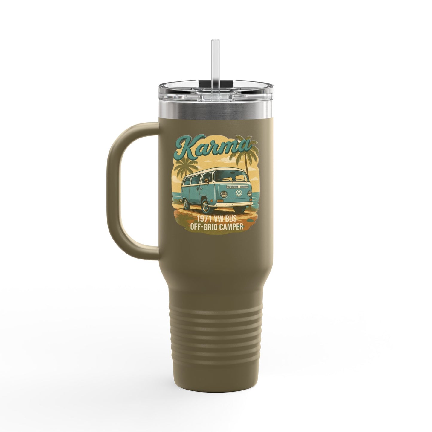 Vintage Camper Insulated Travel Mug - 40oz with Straw and Handle