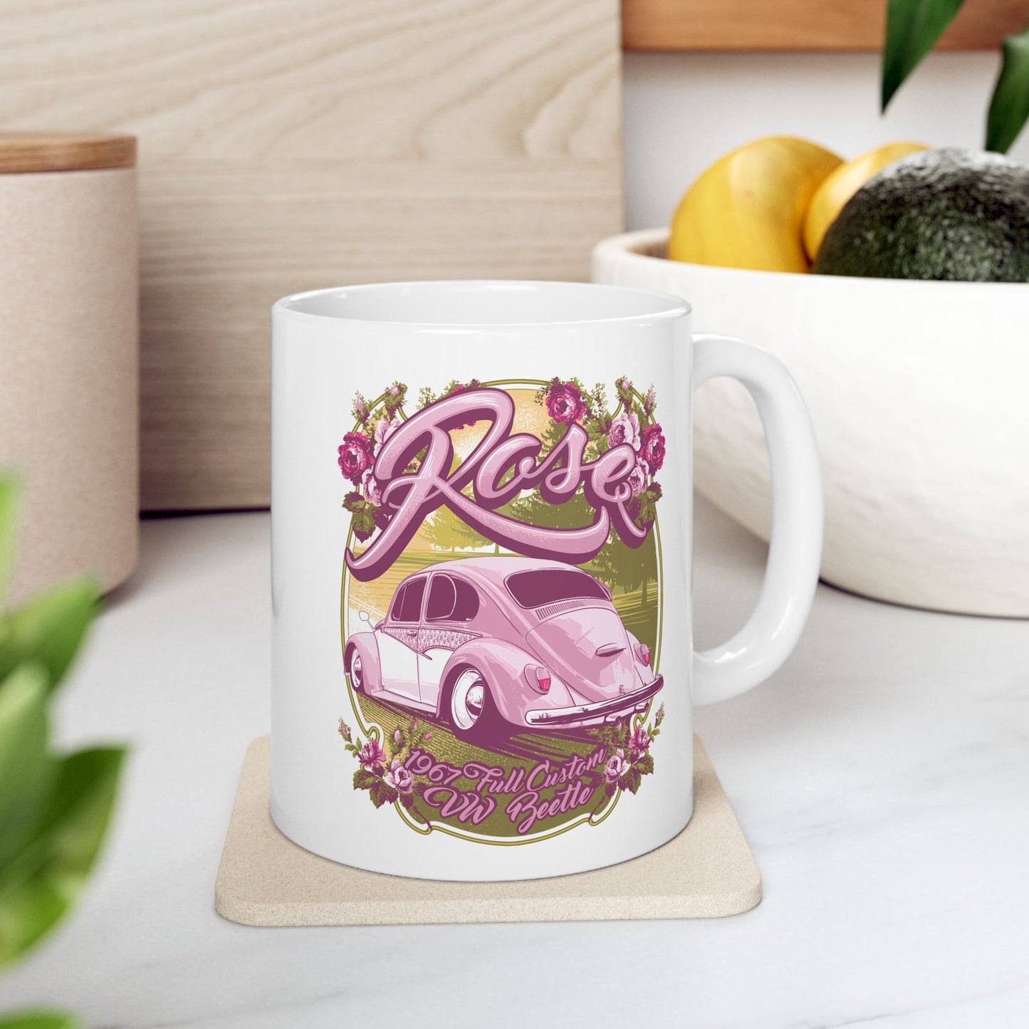 Rose Ceramic Mug – Available in 11oz & 15oz