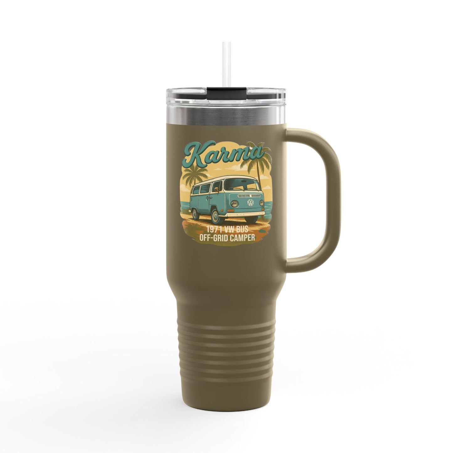Vintage Camper Insulated Travel Mug - 40oz with Straw and Handle