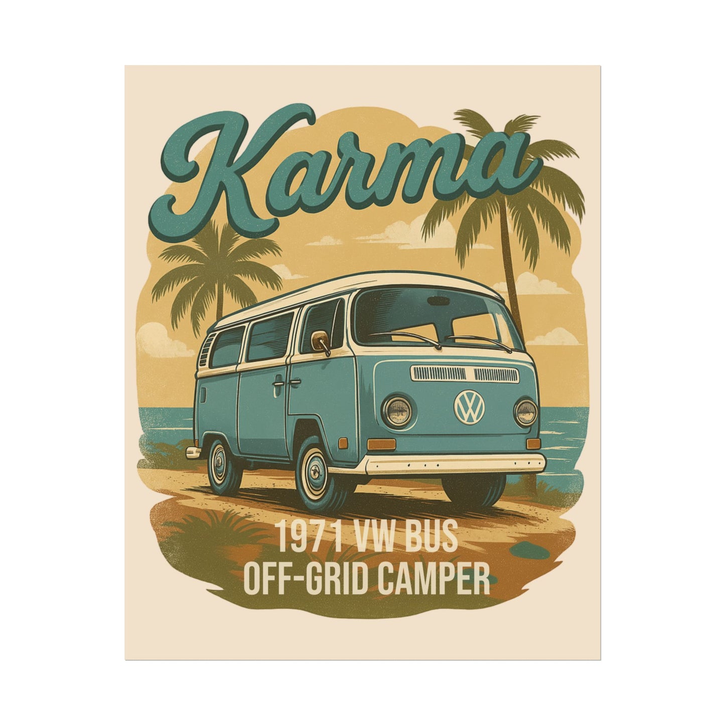 Karma 1971 VW Bus + Camping Package 16x20 Poster