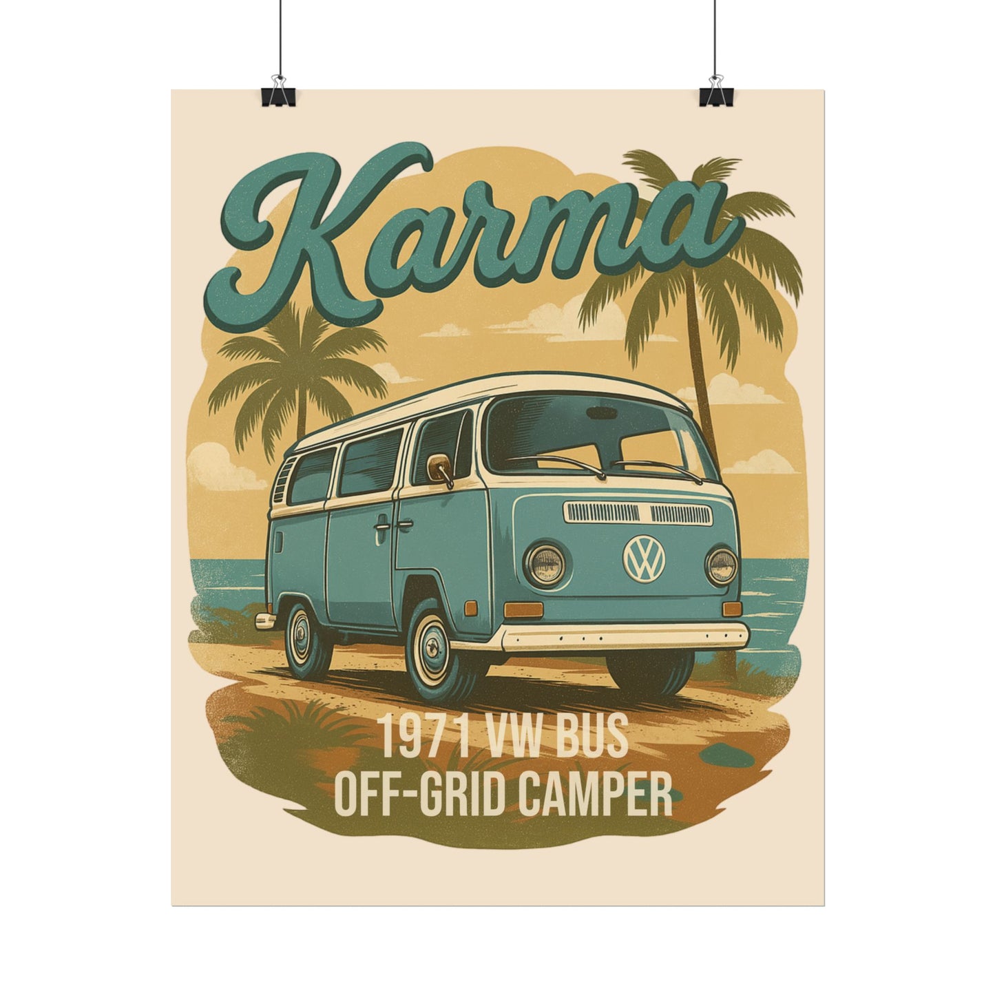Karma 1971 VW Bus + Camping Package 16x20 Poster